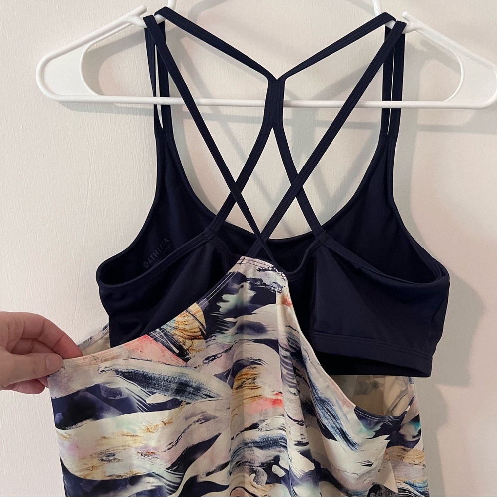 Athleta Vivid Side Tie Tankini Top Swimsuit Bathing Suit Size Medium 211897 - Picture 7 of 11